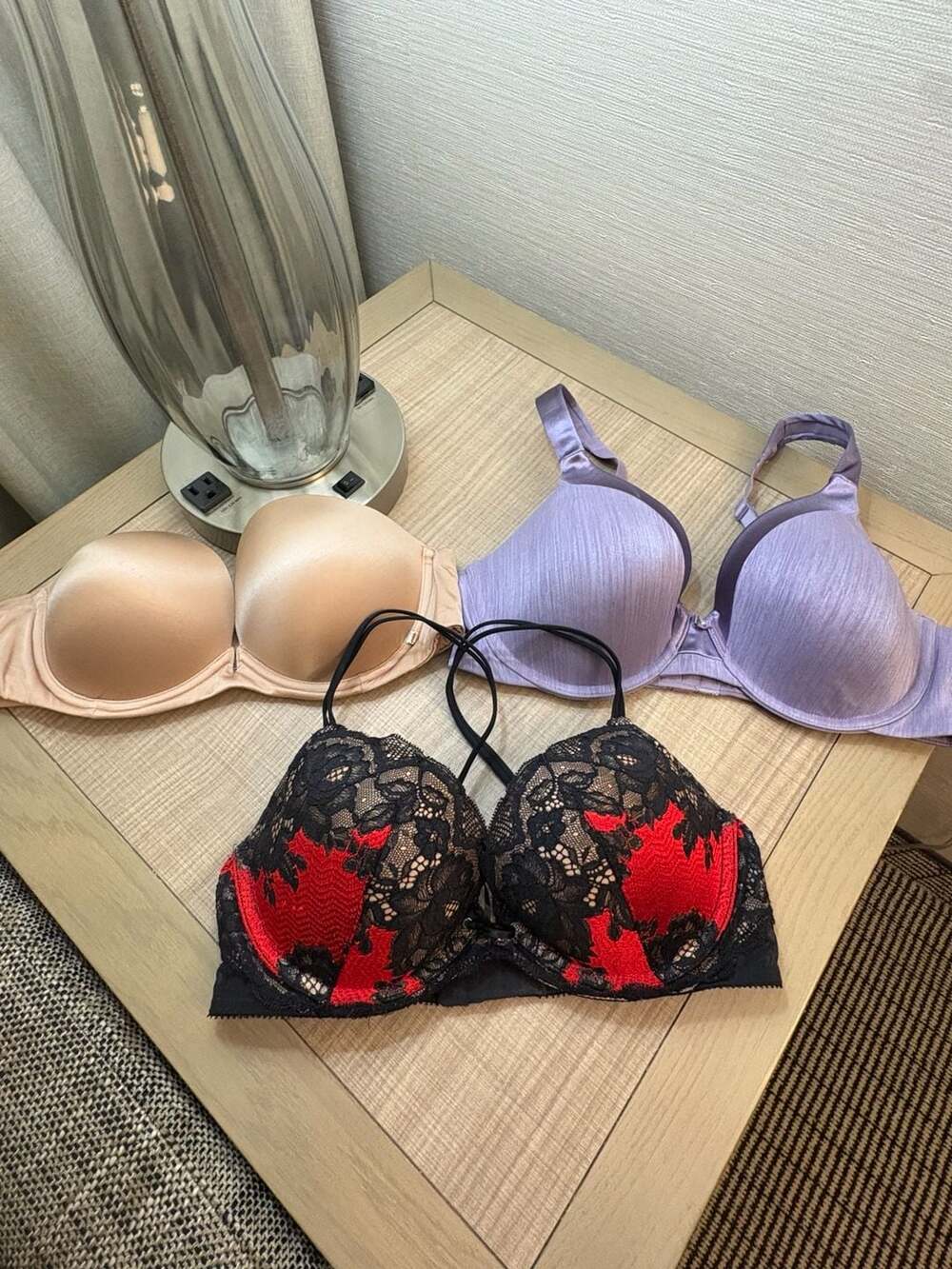 3 bras. 2 Victoria’s Secret, 1 Vanity Fair